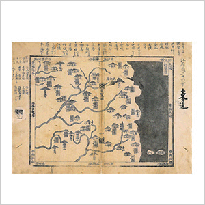 동람도, 강원도 지도, 16세기 후반 - 동저대해(東抵大海)