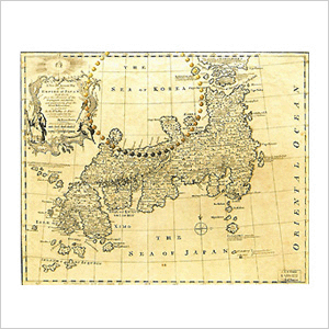 Map of Japan, Emanuel Bowen, 잉글랜드, 1747년 - The Sea of Korea